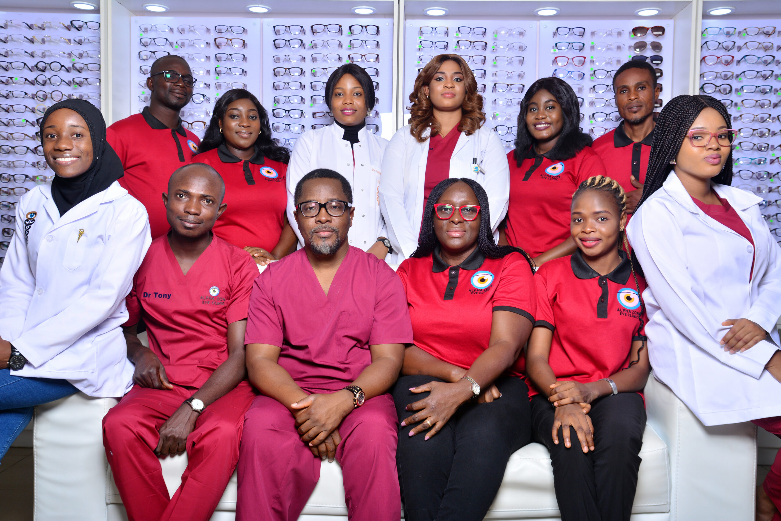 group of staff at an eye clinic in abuja