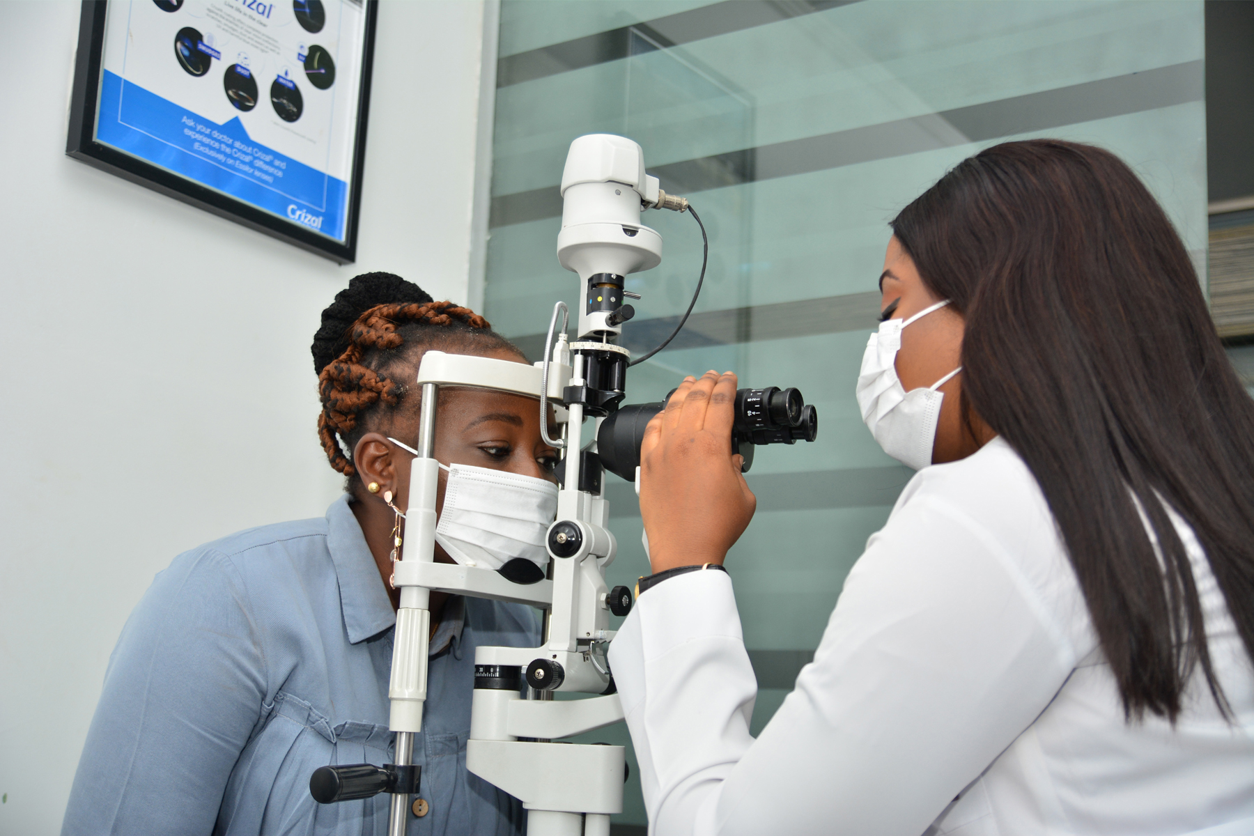 doctor examining patient at best eye clinic in Abuja