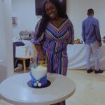 woman celebrating birthday in best eye clinic in Abuja